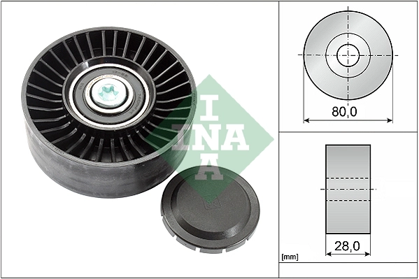 Deflection/Guide Pulley, V-ribbed belt
